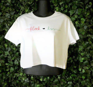 Scripted Black Love Crop Top